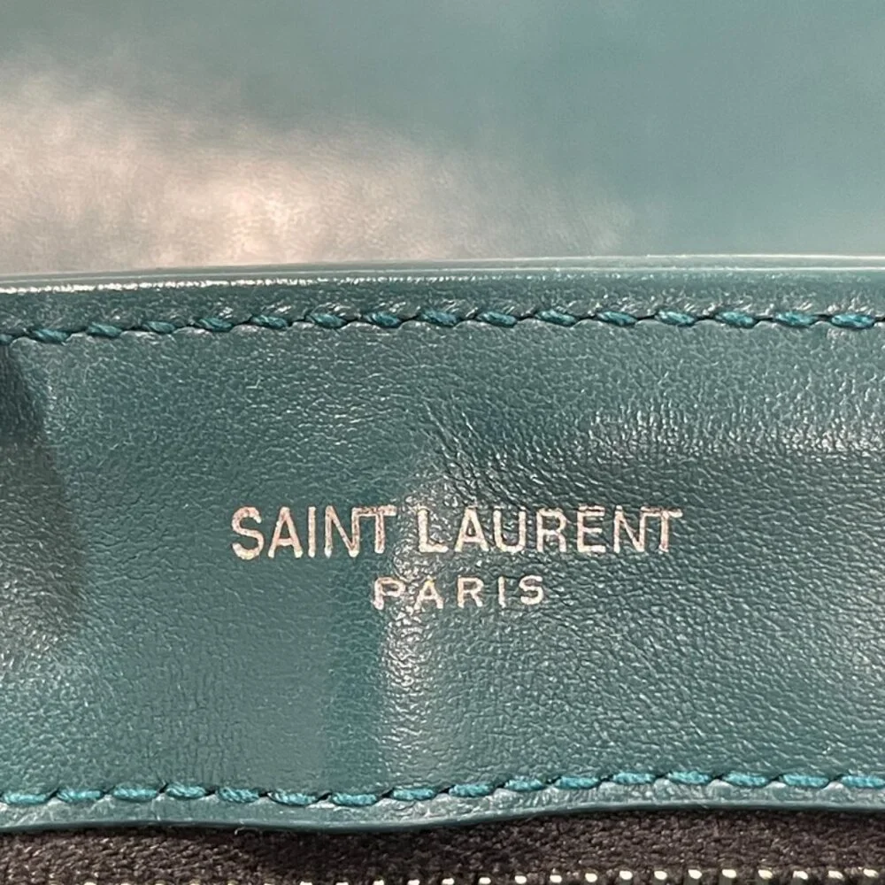 Saint Laurent Loulou Toy Puffer Crossbody Bag Teal with Silver Hardware (JB1393)